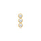 Gold Triple Stone Bezel Barbell Single Earring